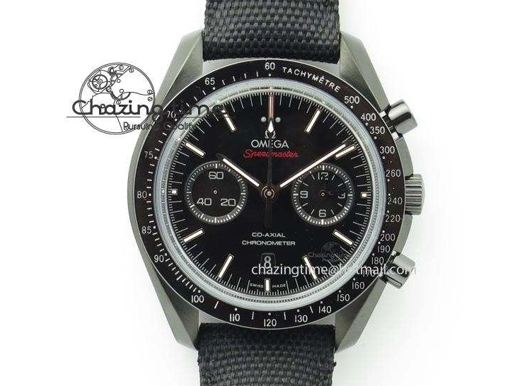 0817 DailyWear Speedmaster Professional Chronometer PVD Black Dial On Black Leather Strap A 8259